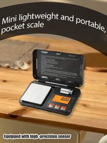 [Christmas Gift] 1PC Portable Jewelry Scale Kitchen Scale - 200g/7oz Range Digital Electronic Scale - Precise To 0.01g - Includes Tweezers And 50g Calibration Weight - Multiple Units Available: G, Oz, Ozt, Dwt, Gn, Ct - One-Click Zeroing Function - ABS Durable Material - Dust-Proof Protective Cover - Kitchen Tool - Suitable For Jewelry Weighing, Kitchen Cooking, Dessert Baking, And Other Scenarios. Product Does Not Include Battery