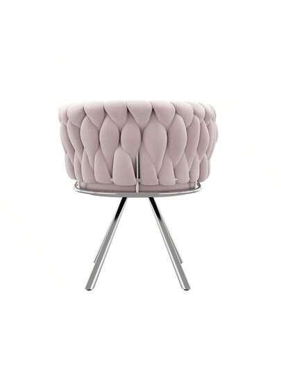 Dressing Chair, Piece, Luxe Swivel Bedroom Leisure Four Metal Support Legs, Roze view 7