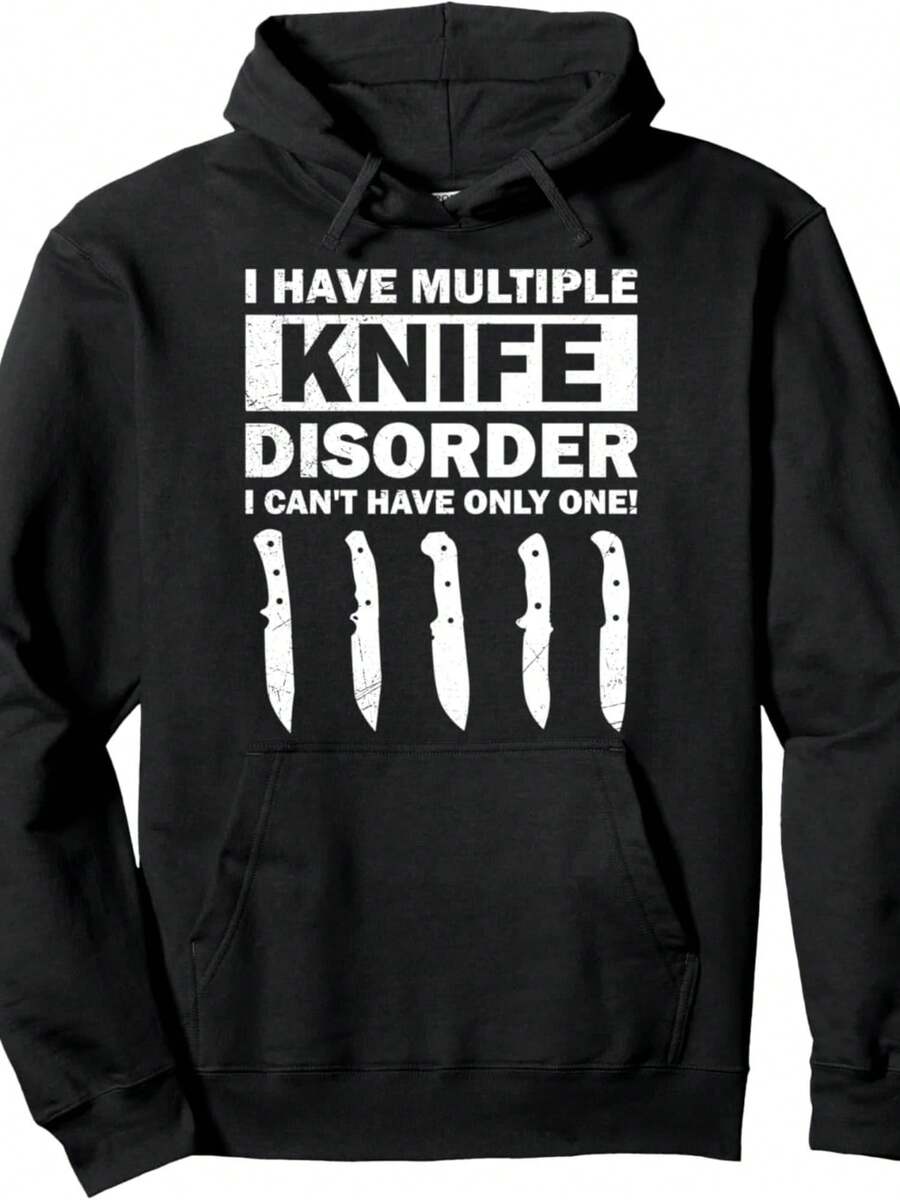 Knife Collection MULTIPLE KNIFE DISORDER Funny Collector Pullover Hoodie,Christmas Thanksgiving New Year Birthday Hoodie Gifts For Mom Dad Men Women Friends, Black Soft Fabric - Style 5 - View 1
