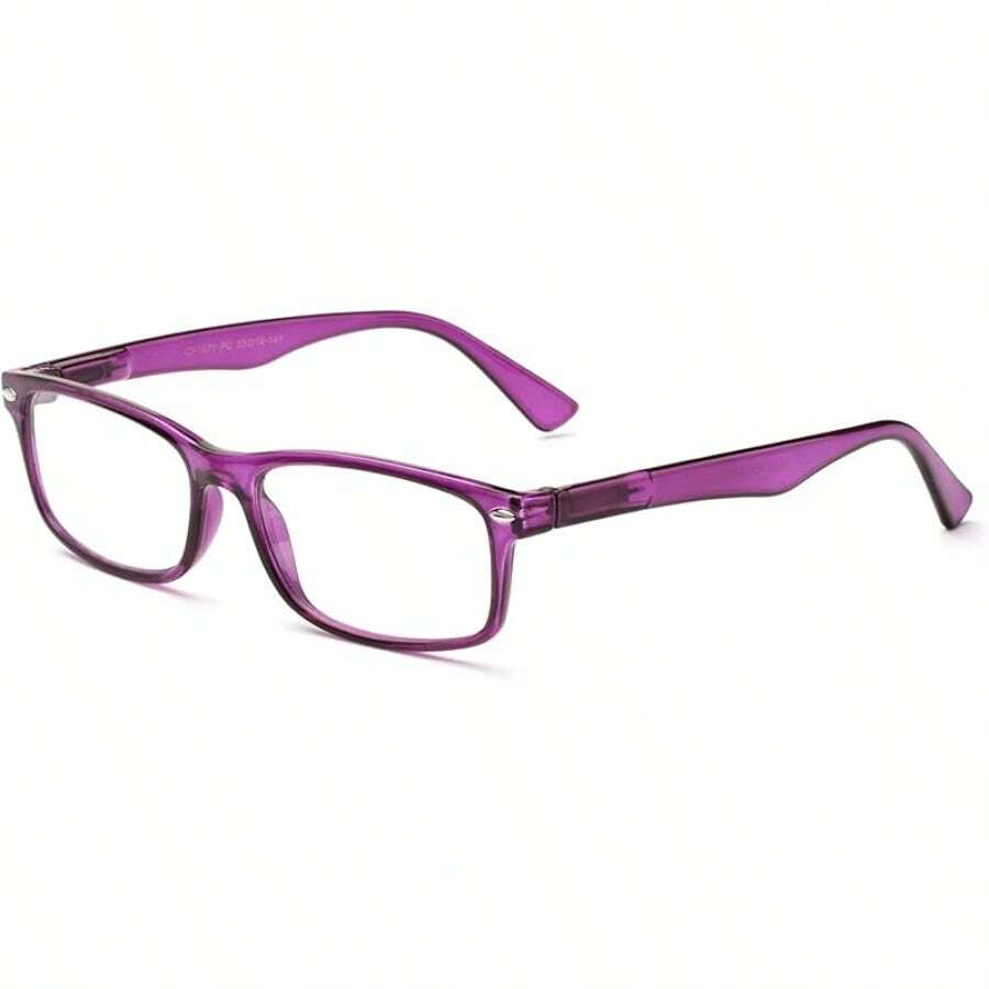 Lens Rectangle Frame Non Prescription Glasses - Fashion - 紫色 - 查看 1