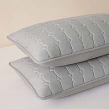 2件装防水防污防油绗缝无拉链枕套，不起球，信封式枕套，无拉链，柔软透气，防水，无异味，无噪音 - 淺灰色 - 查看 17