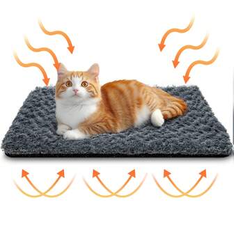Heated Cat Pad With Removable Cover Self Warming Thermal Dog Bed Mat Washable Anti-Slip For Indoor Outdoor