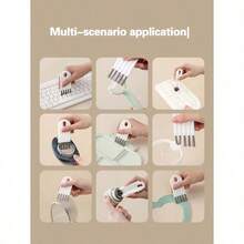 5pcs Multipurpose Computer Cleaning Kit: Soft Brush Keyboard Cleaner, Crevice Duster And Keycap Cleaner, Thermal Bottle Cap Cleaning Brush, Curved Handle Deep And Shallow Groove Keyboard Cleaner, Baby Bottle Brush, Desktop Cleaning Set, Multifunctional Brush Back To School - 白色1件 - 查看 9