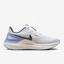 Nike Women's AIR ZOOM STRUCTURE 25 Minimalist Breathable Lace-Up Athletic Sneakers - White/Blue - View 6