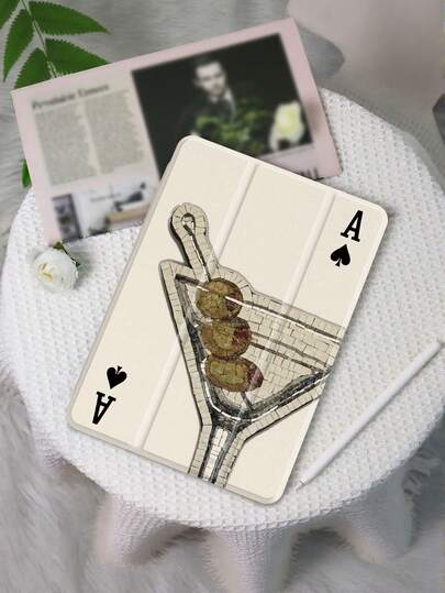 Custodia protettiva per tablet con motivo a carte da cocktail, compatibile con iPad 9.7/10.2/10.5/10.9/12.9/Pro 11 (10a gen), Galaxy Tab S6 Lite 10.4 pollici, Kindle Paperwhite 2024 (12a gen), Kindle 2022 (11a gen) e Kobo Clara Color. Progettata con guscio morbido anti-caduta, con funzione di supporto intelligente/risveglio/sospensione automatica.