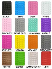 1/2/3/4/5/6/10pcspcs Mobile Phone Silicone Suction Cup 24 Square Suction Cup Mobile Phone Leather Case Silicone Suction Cup Multiple Colors Mobile Phone Holder, Wide Application Range Silicone Suction Cups For Phone Case Self-Adhesive Mount Compatible With IPhone, Android Phone, Gift For Birthday, Family, Friends Phone Stand, Phone Accessories