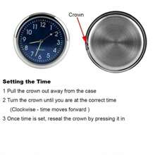 1pc Black Glow Decorative Car Clock, Mini Quartz Analog Clock For Dashboard, Stick-on Watch For Car, Designed For High-end Cars