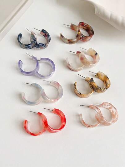 1 par de pendientes de letras acrílicas geométricas vintage Y2K, regalo de joyería de estilo callejero para mujeres, adecuado para el Día de la Madre, San Valentín, Navidad, Año Nuevo y uso diario