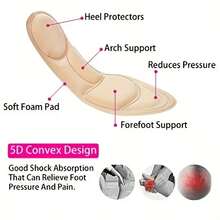 1 par de plantillas de espuma de memoria 5D, para hombres y mujeres, almohadillas deportivas de absorción de sudor nano, plantillas deportivas de masaje, accesorios para correr, plantillas ligeras y suaves, pies cómodos y sin cansancio, plantillas de suela blanda, almohadillas de protección de suela, aislamiento, Galentines, Puppy, Carnaval, Decoraciones de fiesta