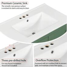 wavesloop 60" Bathroom Vanity Set With Double Vanities (Separate), Double Ceramic Sinks, Storage Shelf, And Divided Drawers (Mirror Not Included)– Modern Bathroom Solution For Spacious Bathrooms - 綠色 - 查看 5