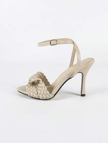 New Fashion Women Shoes Solid Color Chinese Style PU Leather Asymmetric/Asymmetrical Shoes, Suitable For Festivals And Summer - Apricot - View 5