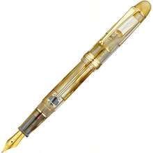 Asvine V126 - Pluma estilográfica de relleno al aspiradora acrílico transparente remolino café punta media gran capacidad con estuche de regalo - Remolino marrón - Ver 3