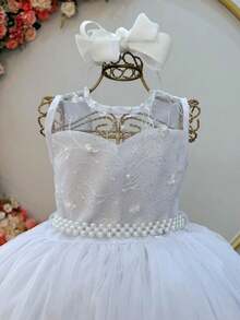 Vestido Infantil Longo Branco C/ Renda Casamentos Festas