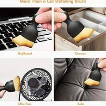 1pc Dual-Color Soft Bristle Car Interior Detail Brush, Ergonomic Handle, Air Vent Duster, Comfortable Grip, Easy To Clean And Maintain, Compact Soft Bristle Brush, Bedroom Seat Crevice Interior Duster, Car AC Vent Cleaning Brush - Multicolor - View 8