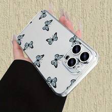 Fundas Transparentes de TPU con Patrón de Mariposa Simple y Protección Completa para Teléfono con Protección de Lente de Cámara, Carcasa Antigolpes Adecuada para iPhone 16-7 Pro/Plus/Max/Mini - Multicolor - Ver 5