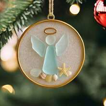 Coastal Style Tree Ornament With Sea Glass And Shells - Modern Nautical Hanging Ornament, Durable Plastic And Beach Theme Decoration, Suitable Home,, - No Electricity Required, Holiday Ocean Enthusiasts, Housewarming Decoration - C - 查看 7