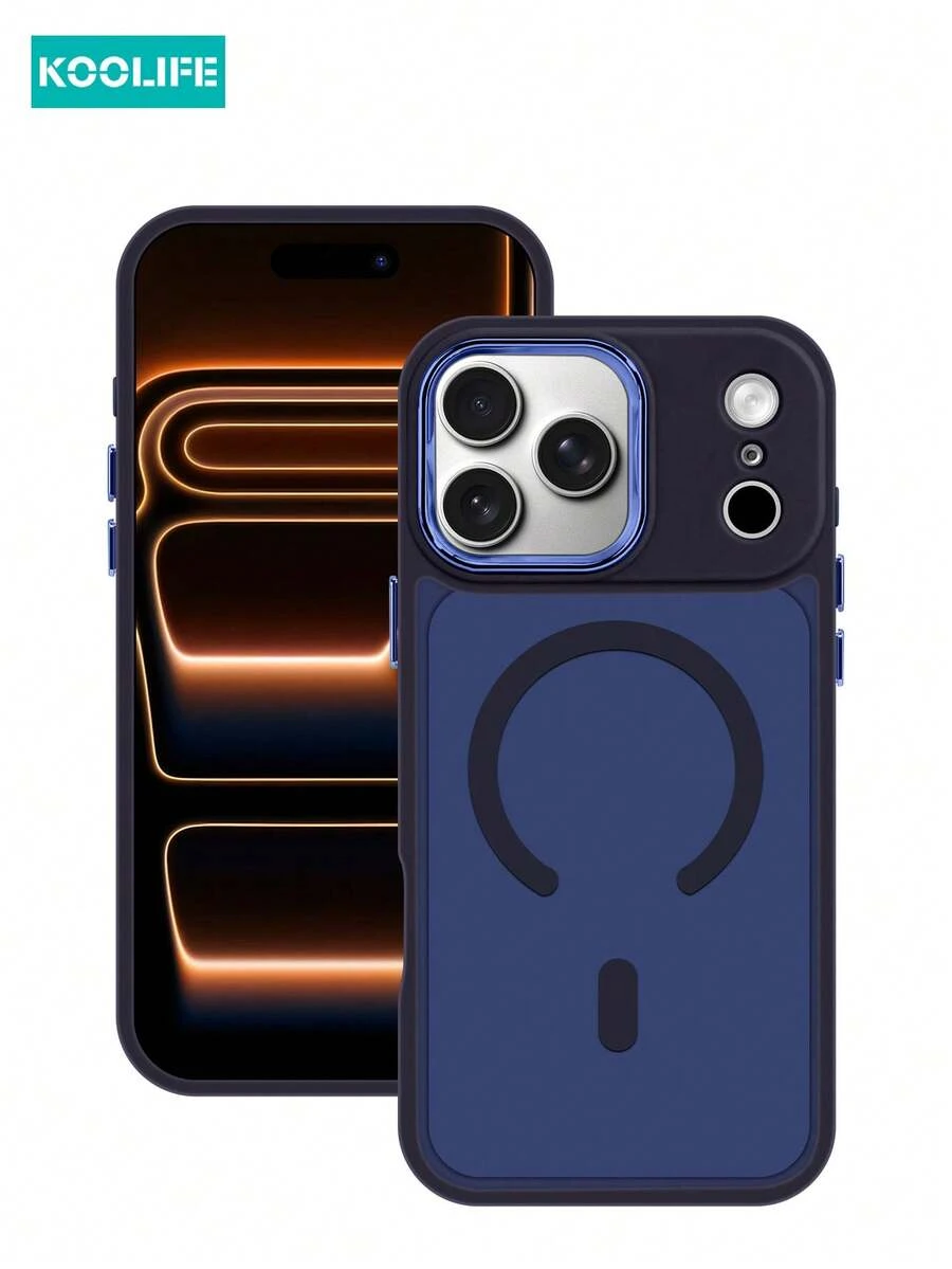 KOOLIFE 1件装苹果17英寸电镀磨砂磁吸保护壳，支持磁吸无线充电，防滑防摔，磨砂质感，摄像头凸起设计，超薄硬壳，PC+TPU材质，兼容 17 Pro Max/17/17 Pro/17 Air/16/16 Pro/16 Plus/16 Pro Max/11/11 Pro/11 Pro Max/12/12 Pro/12 Pro Max/13/13 Pro/13 Pro Max/14/14 Plus/14 Pro/14 Pro Max/15/15 Pro/15 Plus/15 Pro Max，S25 Ultra/24 Plus/23/22 - 藍色 - 查看 1