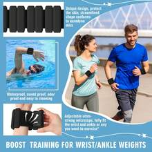 2-Pieces Wrist And Ankle Weight Set, Waterproof Silicone Weights, Adjustable Strength Exercise Fitness Equipment, Adjustable Wrist And Ankle Weights For Men And Women (1 Lb Or 2 Lb Each), 2-Piece Wearable Silicone Bands, Perfect For Walking, Yoga, Gym, Arm And Leg Exercises - 黑色 - 查看 2