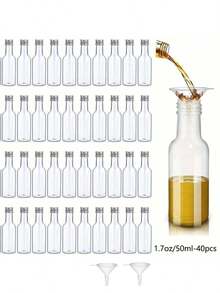 25pcs Mini Plastic Bottles, Capacity 0.83oz, 1.7oz, 3.3oz, Screw Cap, Reusable Empty Mini Wine Bottles, Liquor Bottles, Juice Bottles, Suitable For Wedding, Party, Portable Accessories Storage - Silver - View 20