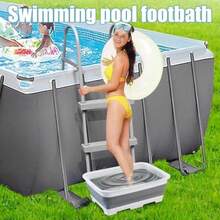 Foot Soak TubGenérico Pool Foot Bath Feet Wash Basin Large Soaking Tub Features Non Slip Base and Spacious Design 14.57x10.63x4.67 Inches for Beach SPA Camping Travel Backyard Patio Yard UseFoot Soak Tub - Blanco - Ver 3