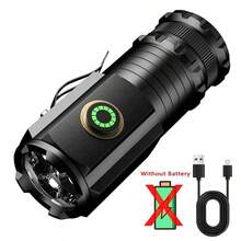 Mini LED Flashlight 3LED Ultra Strong Light Flash Light Portable USB Rechargeabl - Multicolor - View 1