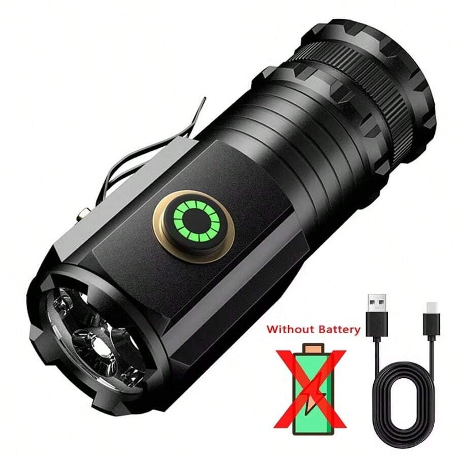 Mini LED Flashlight 3LED Ultra Strong Light Flash Light Portable USB Rechargeabl - Multicolor - View 1