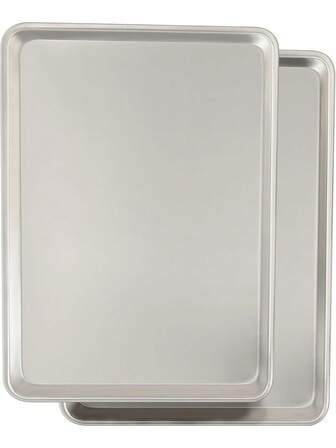 商用级烤盘套装，天然铝制饼干烤盘，Umite Chef 防变形烘焙半烤盘，大号加厚饼干托盘，适用于烘焙、烤制