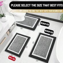 Bathroom Rugs 24x16, Extra Soft And Absorbent Microfiber Bath Mat, Non-Slip, Machine Washable, Quick Dry Shaggy Bath Carpet, Suitable For Bathroom Floor, Tub, Shower (Black And White){Inchcolor_nameinch:InchBlackandWhiteinch,Inchsize_nameinch:Inch24\Inchx16\Inchinch} - 黑白 - 查看 3