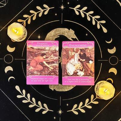 一盒浪漫神谕卡，44张英文卡牌，适合圣诞节、情人节、感恩节、新年礼物、派对桌游、游戏礼品、家庭聚会、卡牌游戏、休闲活动、便携式卡牌、朋友聚会桌面游戏、假日旅行娱乐游戏