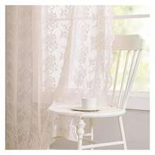 Dusty Pink Floral Curtains 96 Inches Long Feminine And Flowy Victorian Lace Sheer Curtains Rod Pocket 52 X 96 Inch Dusty Pink - Multicolor 639 - View 2