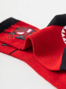 5 Pairs Marvel Venom & Spider-Man Themed Anti-Slip Gel Socks For Kids, Including Girls' Over-The-Knee Socks, Boys' Breathable Anti-Slip Cartoon Socks, And Anti-Slip Floor Socks Suitable For Active Kids And Spider-Man Movie Fans - Black - View 10