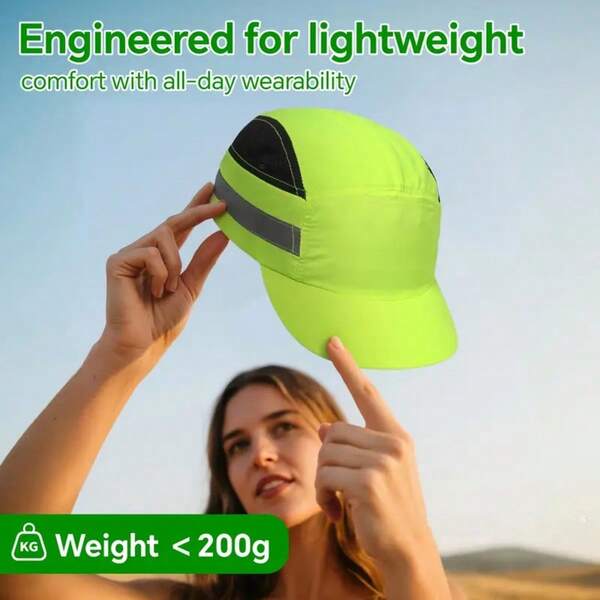 1 Piece, Unisex Adjustable Breathable Mesh Inner Bladder ABS Labour Insurance Anti-Fall Baseball Cap, Anti-Collision Safety Cap;Adult Hard Cap, Comfortable And Lightweight Safety Helmet, With Reflective Strip, Protect The Head. It Is Very Suitable For Outdoor Sports, Workshop Work, Construction Site Construction, Driving Drivers, Hiking, Camping, Rock Climbing.