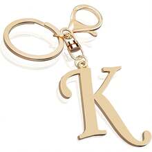 Cute Stainless Steel Gold Initial Letter Keychain For Women Girl, Charms For Key Handbag Backpack Bag, Personalized Gift - 黃金 - 查看 26