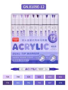 GuangNa 12/72/240colour Dual-Tip Acrylic Markers For Rock Painting, Ceramics, Wood, Plastic, Calligraphy, Card Making - Multicolor - View 15
