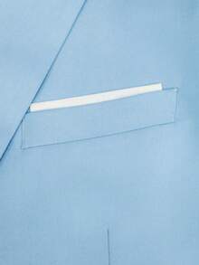 I FineLong Men's Business Suit, 2 Pieces Set Including Jacket And Pants, Pockets Unopened - Baby Blue - View 6