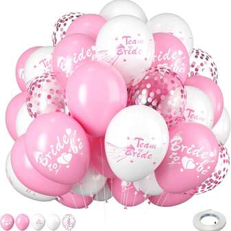 30.48cm Pink & White Printed Confetti Balloons, Bridal Shower, Wedding, Birthday Party, Engagement Decoration, Cute Supplies