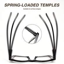 1pc Fashion Large Frame Multifocal Reading Glasses, 2-In-1 Progressive Lens, Classic Black & Leopard Print Elements, Flexible Spring Hinges For Comfortable Fit, Elegant Ladies Bifocal Glasses For Daily Office Reading