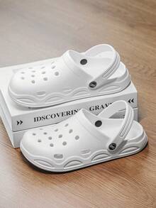 男女休闲透气镂空套脚鞋，轻便平底凉鞋，适合驾车、户外和室内穿着，情侣款，海滩度假皆宜（注意：尺码偏小，建议选购大一码） - 白色 - 查看 7