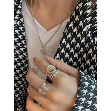 1pc Vintage Asymmetrical Multi-Layer Criss-Cross Knot Thumb Ring, Women Fashion Jewelry Suitable For Daily, Party, Gift, Casual, Beach, All Seasons - 彩色 - 查看 6