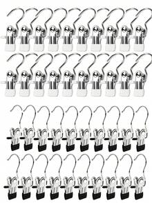 50/40/30/20/15/10/5件不锈钢衣夹，带钩洗衣衣钉，衣柜靴子衣架，带钩夹子，便携式挂衣夹，衣柜收纳袋，多功能单夹衣架，靴子夹，无缝挂钩织物收纳袋，适用于裤子、帽子、裙子、袜子、鞋子、裙子、牛仔裤、靴子、裙子