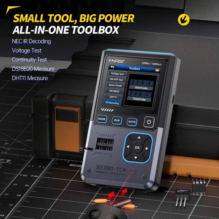 New DSO-TC4 DSO-TC3 3-In-1 Handheld Digital Oscilloscope Transistor Tester Signal Source Portable Electronic Testing Tools - DSO-TC4 選件 - 查看 7