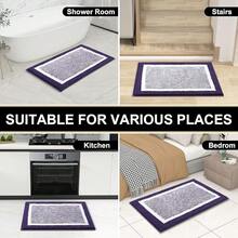 Bathroom Rugs 30x20, Extra Soft And Absorbent Microfiber Bath Mat, Non-Slip, Machine Washable, Quick Dry Shaggy Bath Carpet, Suitable For Bathroom Floor, Tub, Shower (Medium, Purple){Inchcolor_nameinch:InchPurpleandWhiteinch,Inchsize_nameinch:Inch30\Inchx20\Inchinch} - PurpleandWhite - View 8