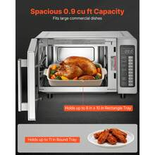 Countertop Microwave Oven, 0.9 Cu Ft, 1000W Digital Stainless Steel Microwave Oven With Touchscreen, 10 Cooking Presets, 5 Power Levels, Multi-Lock Door & Easy Clean Interior For Commercial Use - US A Type Plug(110-127V) - View 3