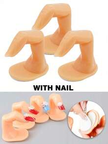 Nail Art Practice Hand, With Or Without Fake Nails, Realistic Fake Fingers, Carved & Painted Nail Art Sticker Display Model
