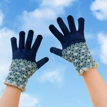Holiday Winter Gloves For Women And Men, Windproof Full-Finger Design With Touchscreen Compatibility, Warm Outdoor Casual Wear For Cold Weather - 綠色的 - 查看 5
