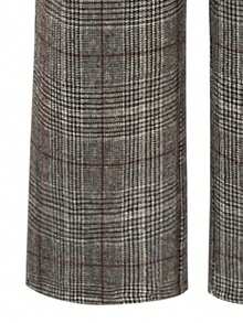 女士格子休闲裤，时尚百搭 - 褐黑白 - 查看 4