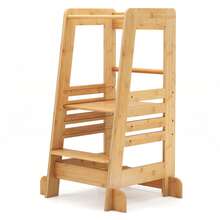 Kids Kitchen Step Stool Kids Standing Tower W/ Safety Rails Nature - màu nâu - Xem 10