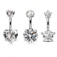 VJS 1pc Floating Titanium Belly Button Ring, Low Allergy G23 Titanium Internal Threaded Navel Piercing Jewelry, 14G, Women - Silver - View 5