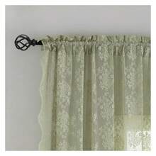 Green Sheer Curtains 90 Inches Long 2 Panels Floral Embroidered Sheer Curtains Light Green Lace Vine Tulle Curtains Voile Window Drapes Boho Aesthetic Decor 52 X 90 InchGreen - 多色649 - 查看 2