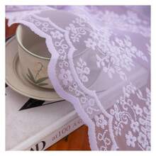 Lavender Lace Curtains 96 Inches Long Pair ShabbyViolet Curtains RomanticFloral Sheer Panels For Girl Bedroom Living Room Dining Room Wedding Party Backdrop Dcor 52W X 96L - 多色614 - 查看 5